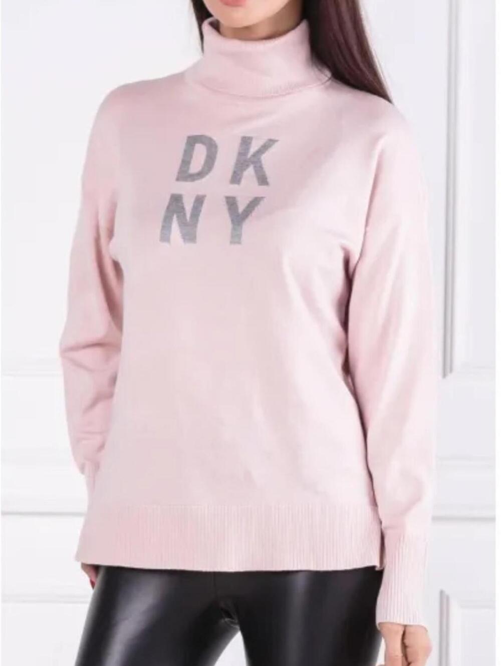 DKNY / Logo Turtleneck Sweater / Blush Pink